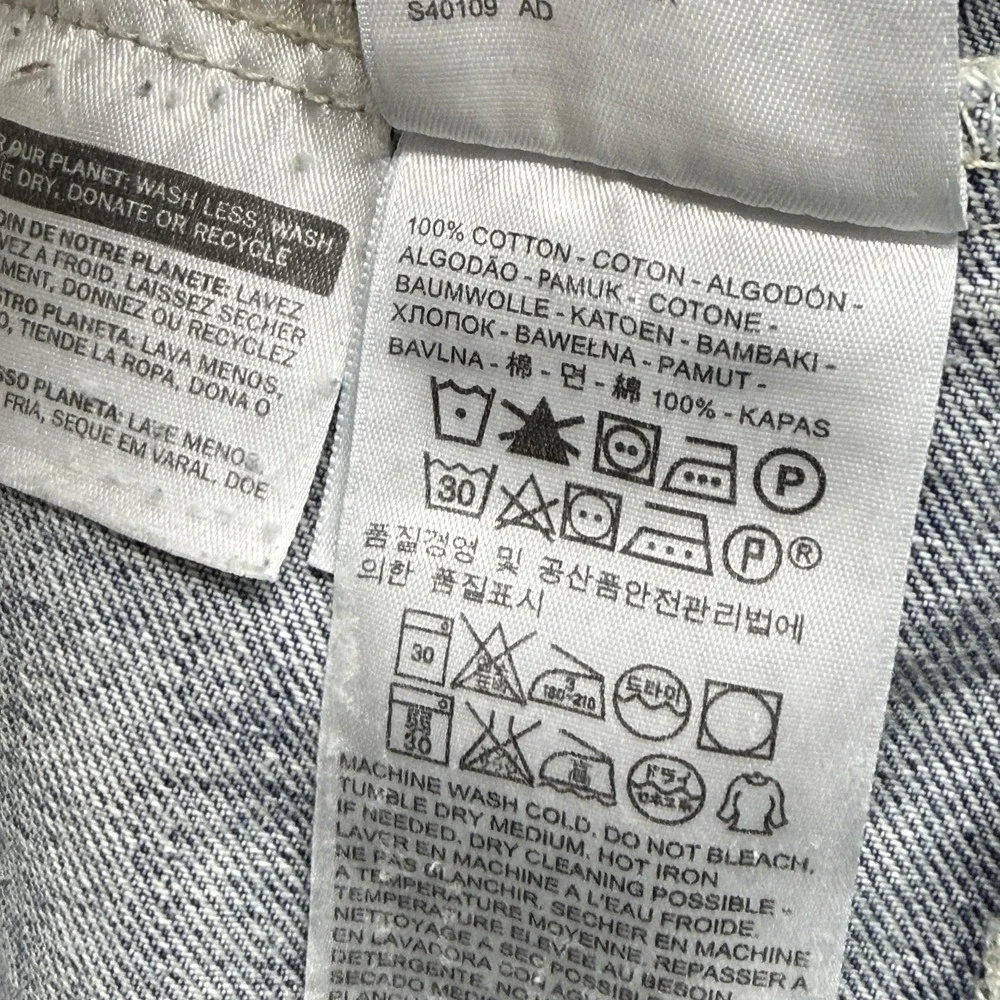 Levi Strauss & Co. Jacket Mens S Blue Denim Biker Collared Unlined Pockets